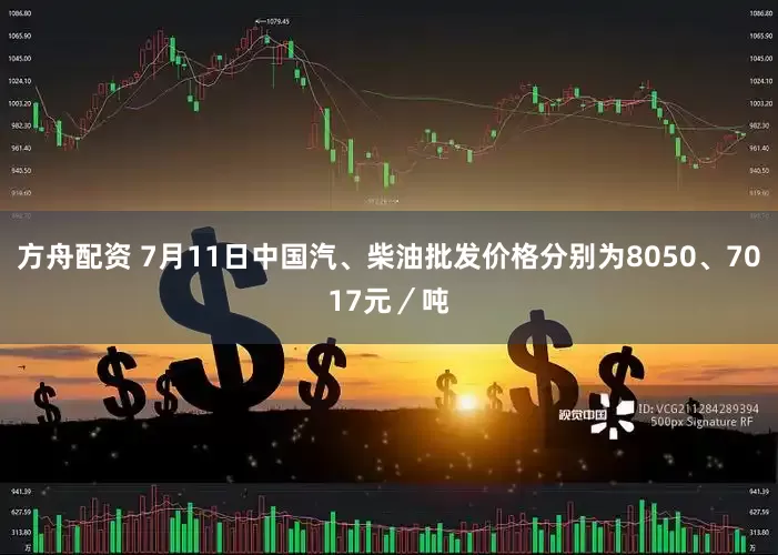 方舟配资 7月11日中国汽、柴油批发价格分别为8050、7017元／吨